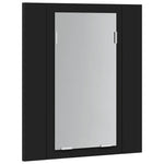 HKH Armário Espelhado Casa de Banho LED Acrílico - 40x12x45 Cm - Preto