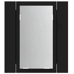 HKH Armário Espelhado Casa de Banho LED Acrílico - 40x12x45 Cm - Preto
