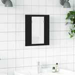 HKH Armário Espelhado Casa de Banho LED Acrílico - 40x12x45 Cm - Preto