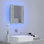 HKH Armario con Espejo para Baño LED Acrílico en Cemento - Gris
