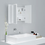 HKH Armario con Espejo para Baño con LED Acrílico - 60x12x45 Cm - Blanco