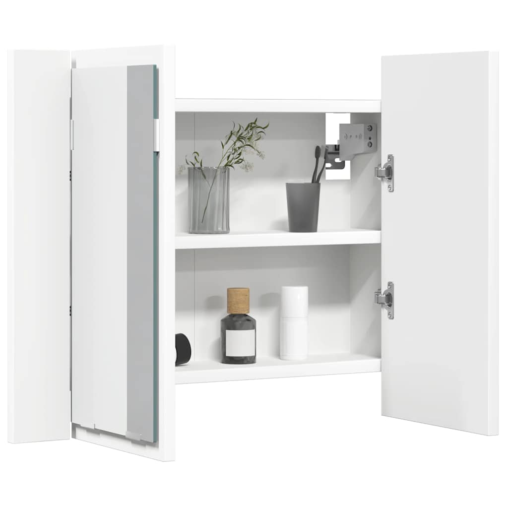HKH Armario con Espejo para Baño con LED Acrílico - 60x12x45 Cm - Blanco
