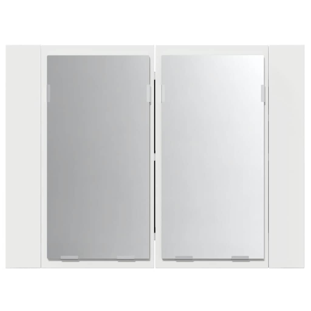 HKH Armario con Espejo para Baño con LED Acrílico - 60x12x45 Cm - Blanco