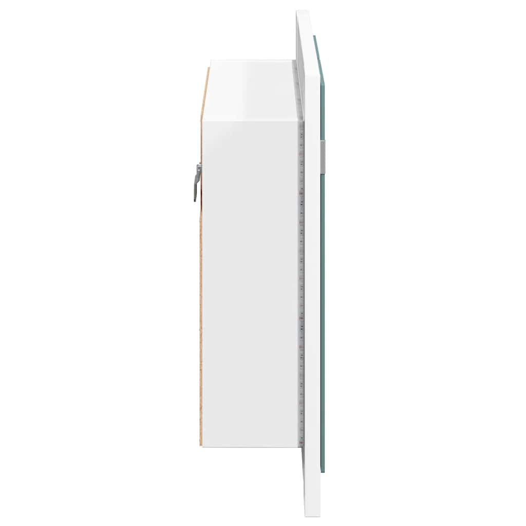 HKH Armario con Espejo para Baño con LED Acrílico - 60x12x45 Cm - Blanco