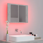 HKH Armario con Espejo para Baño LED Acrílico en Cemento - Gris