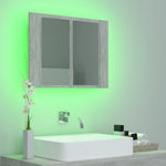 HKH Armario con Espejo para Baño LED Acrílico en Cemento - Gris