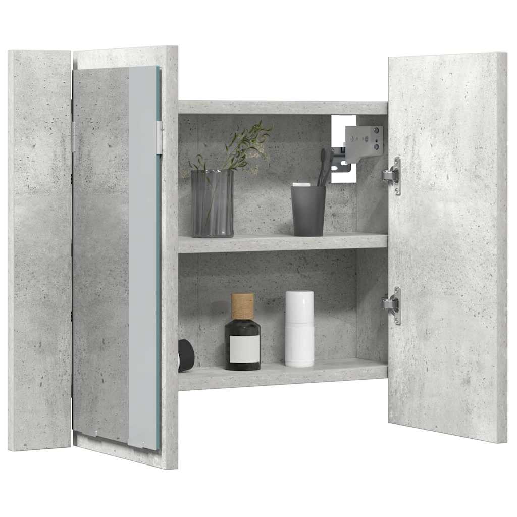 HKH Armario con Espejo para Baño LED Acrílico en Cemento - Gris