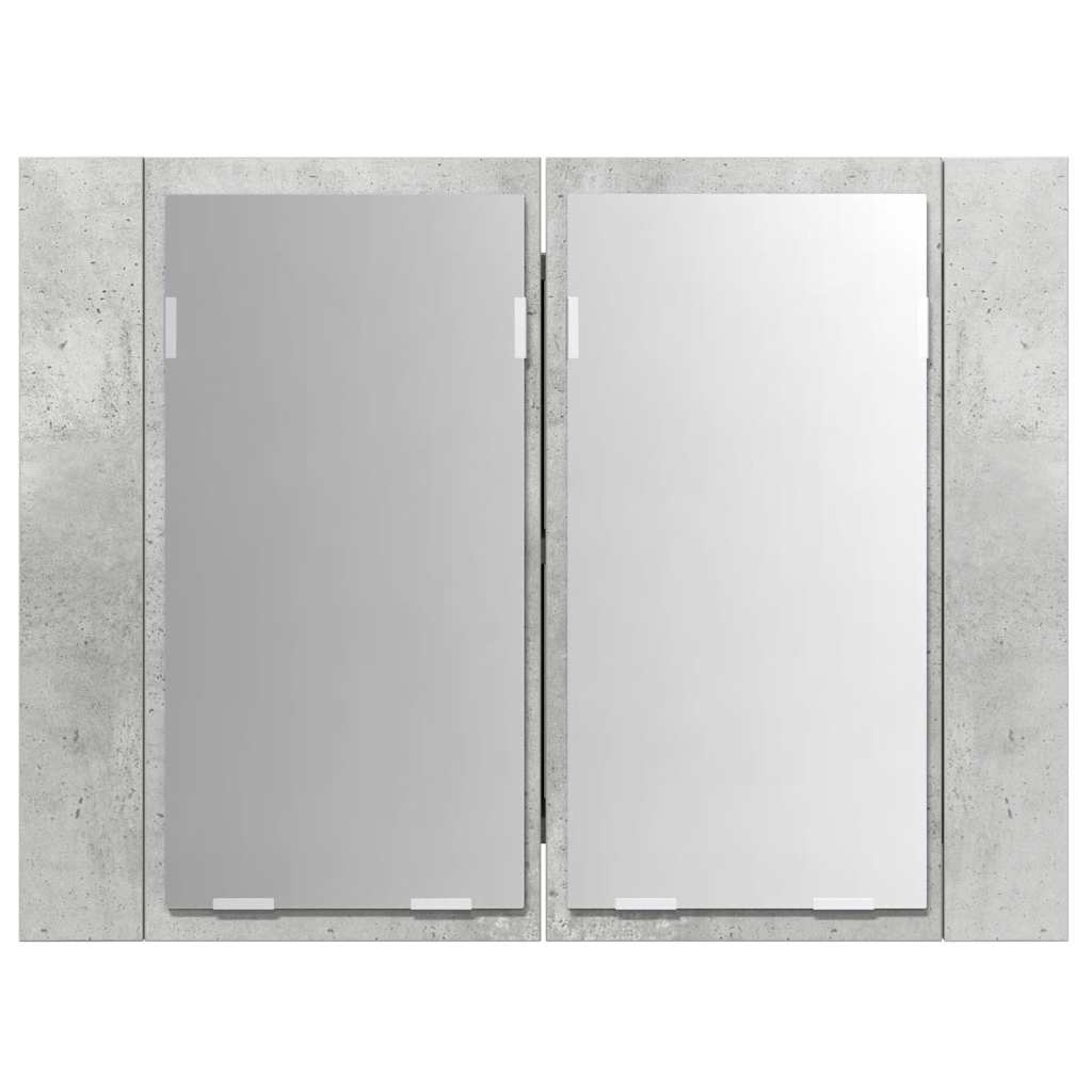 HKH Armario con Espejo para Baño LED Acrílico en Cemento - Gris