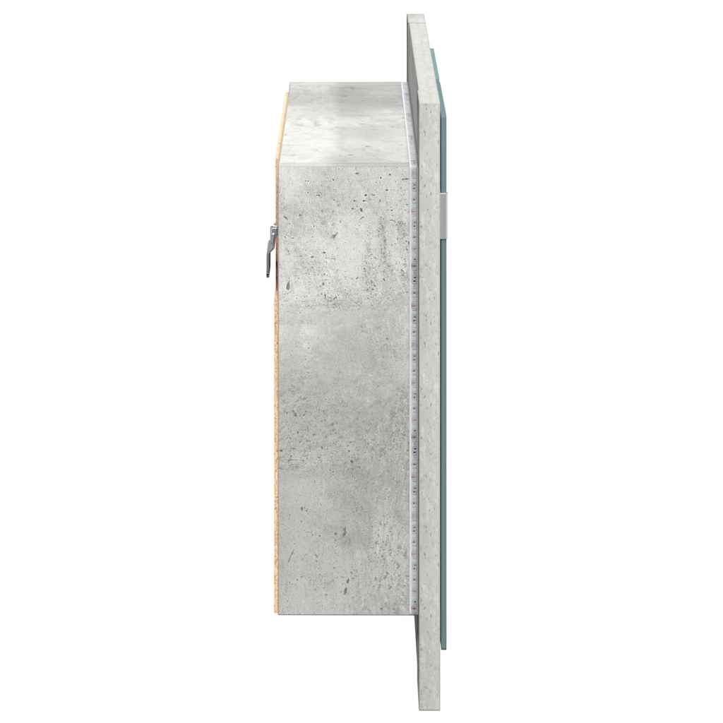 HKH Armario con Espejo para Baño LED Acrílico en Cemento - Gris