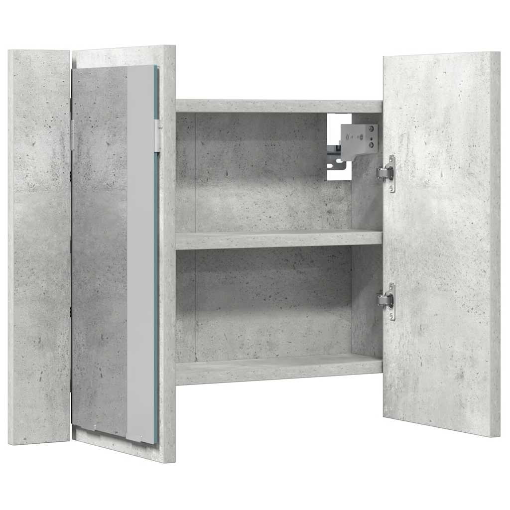 HKH Armario con Espejo para Baño LED Acrílico en Cemento - Gris