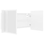 HKH Armário Espelhado Casa de Banho LED Acrílico - 90x12x45 Cm - Branco