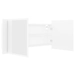 HKH Armário Espelhado Casa de Banho LED Acrílico - 100x12x45cm - Branco