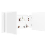 HKH Armário Espelhado Casa de Banho LED Acrílico - 100x12x45cm - Branco