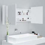 HKH Armário Espelhado Casa de Banho LED Acrílico - 100x12x45cm - Branco