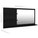 HKH Espelho de Casa de Banho - 90x10,5x45 Cm - Preto