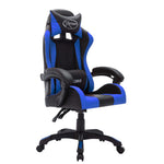 Silla de estilo de carreras HKH con luces LED RGB de piel sintética - Azul/Negro