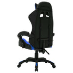 Silla de estilo de carreras HKH con luces LED RGB de piel sintética - Azul/Negro