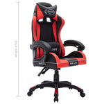 Silla de estilo de carreras HKH con luces LED RGB de cuero artificial - Rojo/Negro