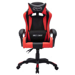 Silla de estilo de carreras HKH con luces LED RGB de cuero artificial - Rojo/Negro