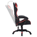 Silla de estilo de carreras HKH con luces LED RGB de cuero artificial - Rojo/Negro