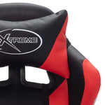 Silla de estilo de carreras HKH con luces LED RGB de cuero artificial - Rojo/Negro