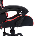 Silla de estilo de carreras HKH con luces LED RGB de cuero artificial - Rojo/Negro