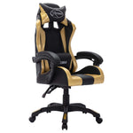 Silla de estilo gaming HKH con luces LED RGB en piel sintética dorado/negro