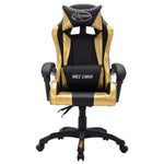 Silla de estilo gaming HKH con luces LED RGB en piel sintética dorado/negro