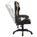 Silla de estilo gaming HKH con luces LED RGB en piel sintética dorado/negro