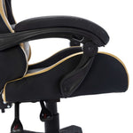 Silla de estilo gaming HKH con luces LED RGB en piel sintética dorado/negro