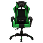 HKH Cadeira Estilo Corrida Luzes LED RGB em Couro Artificial verde/Preto