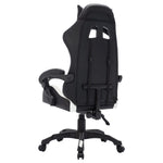 HKH Cadeira Estilo Corrida Luzes LED RGB em Couro Artificial - Branco/Preto