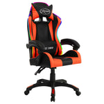 Silla estilo coche de carreras HKH con luces LED RGB en cuero artificial naranja/negro