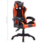 Silla estilo coche de carreras HKH con luces LED RGB en cuero artificial naranja/negro