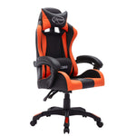 Silla estilo coche de carreras HKH con luces LED RGB en cuero artificial naranja/negro