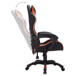 Silla estilo coche de carreras HKH con luces LED RGB en cuero artificial naranja/negro