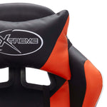 Silla estilo coche de carreras HKH con luces LED RGB en cuero artificial naranja/negro