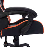 Silla estilo coche de carreras HKH con luces LED RGB en cuero artificial naranja/negro