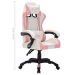 Silla de Estilo Racing HKH con Luces LED RGB de Piel Sintética - Rosa/Negro