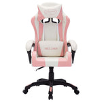 Silla de Estilo Racing HKH con Luces LED RGB de Piel Sintética - Rosa/Negro