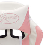 Silla de Estilo Racing HKH con Luces LED RGB de Piel Sintética - Rosa/Negro