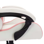 Silla de Estilo Racing HKH con Luces LED RGB de Piel Sintética - Rosa/Negro