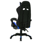 Silla de oficina estilo gaming HKH con luces LED RGB en piel sintética - Azul/Negro