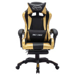 Silla de Estilo Racing HKH Luces LED RGB de Cuero Artificial Dorado/Negro