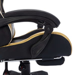 Silla de Estilo Racing HKH Luces LED RGB de Cuero Artificial Dorado/Negro