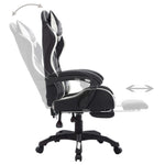 Silla de estilo de carreras HKH con luces LED RGB en cuero artificial - Blanco/Negro