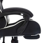 Silla de estilo de carreras HKH con luces LED RGB en cuero artificial - Blanco/Negro