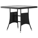 HKH 5 Pcs Conjunto de Jantar para Jardim Vime Pe - Preto