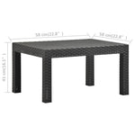 HKH Mesa de Jardim 58x58x41 Cm Vime Pp - Antracite