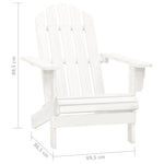 HKH Cadeira de Jardim Adirondack com Mesa Madeira de Abeto - Branco